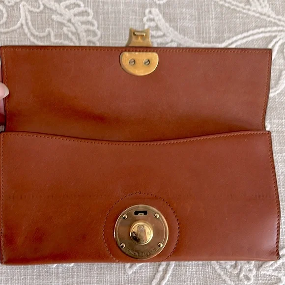 Ralph Lauren Authentic Ricky Collection Brown Leather Long Wallet With COA - Picture 10 of 16